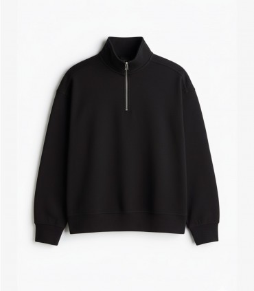 نیم زیپ بیسیک مشکی