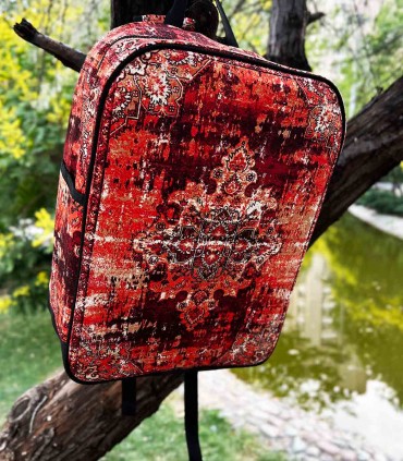 کوله پشتی مخمل طرح فرش قرمز